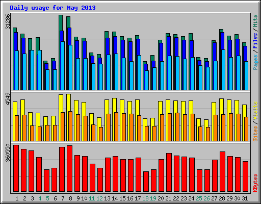 Daily usage for May 2013